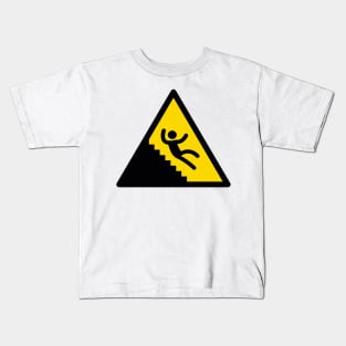 Warning Sign Stairs Kids T-Shirt